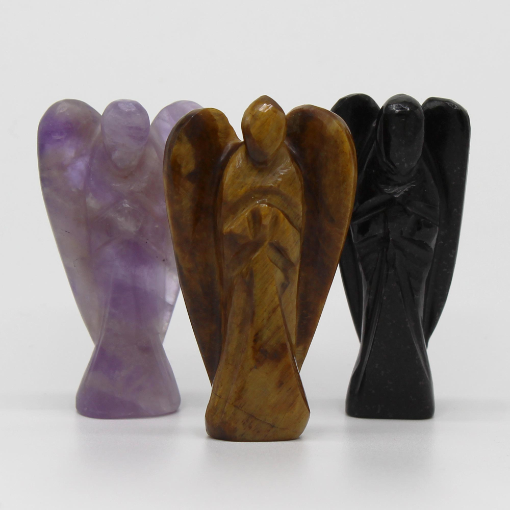 Hand Carved Gemstone Angel - Amethyst