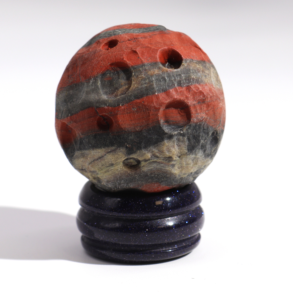 Red Jasper Planet on a Sola Goldstone Stand (MARS)