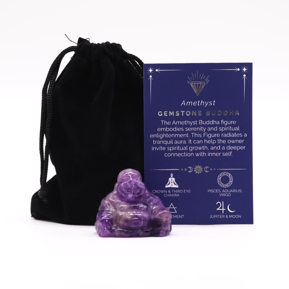 Gemstone Small Buddha - Amethyst 35x40x23mm