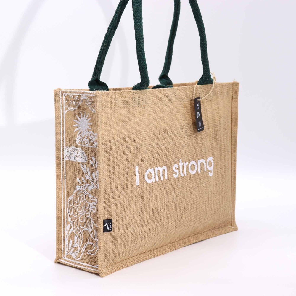 Hop Hare Jute Big Bag - I am Strong