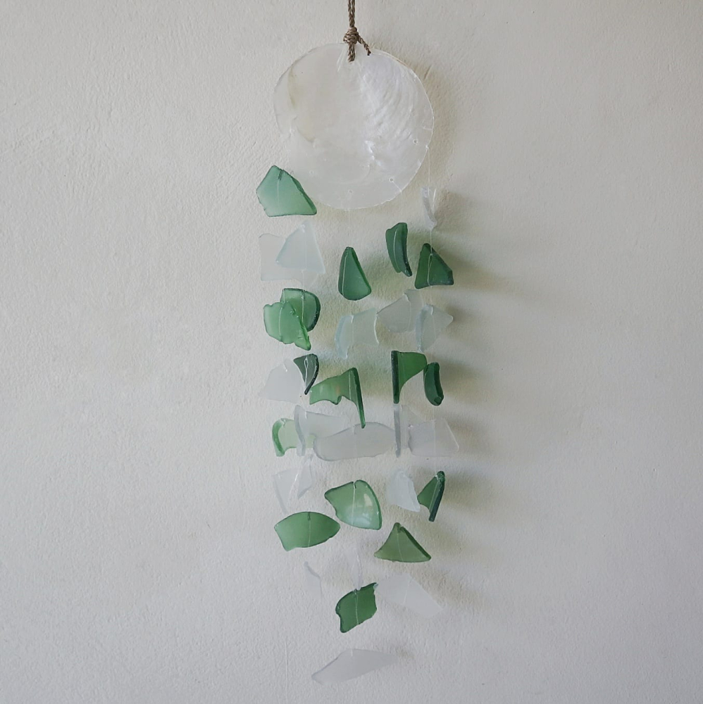 Copis & Glass Drop - Green & White Glass