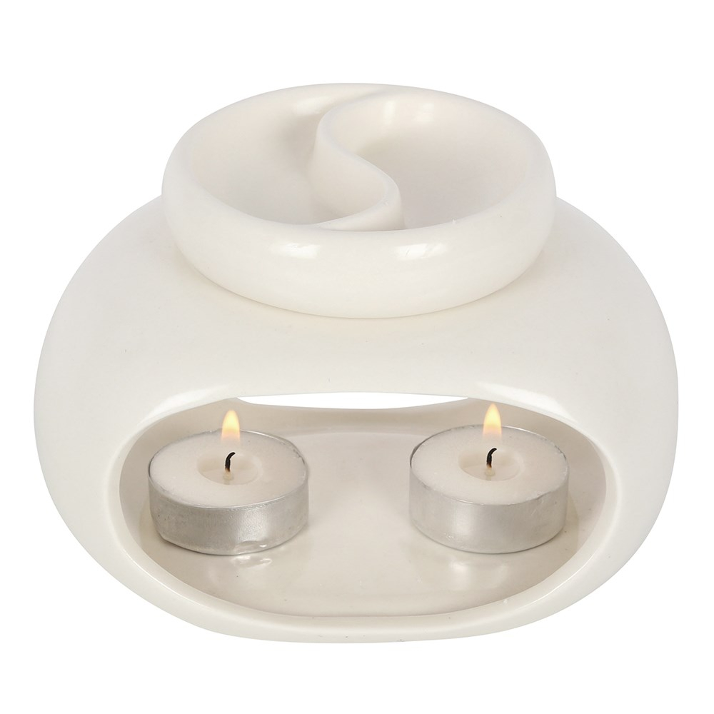 Off White Double Ceramic Oil Burner