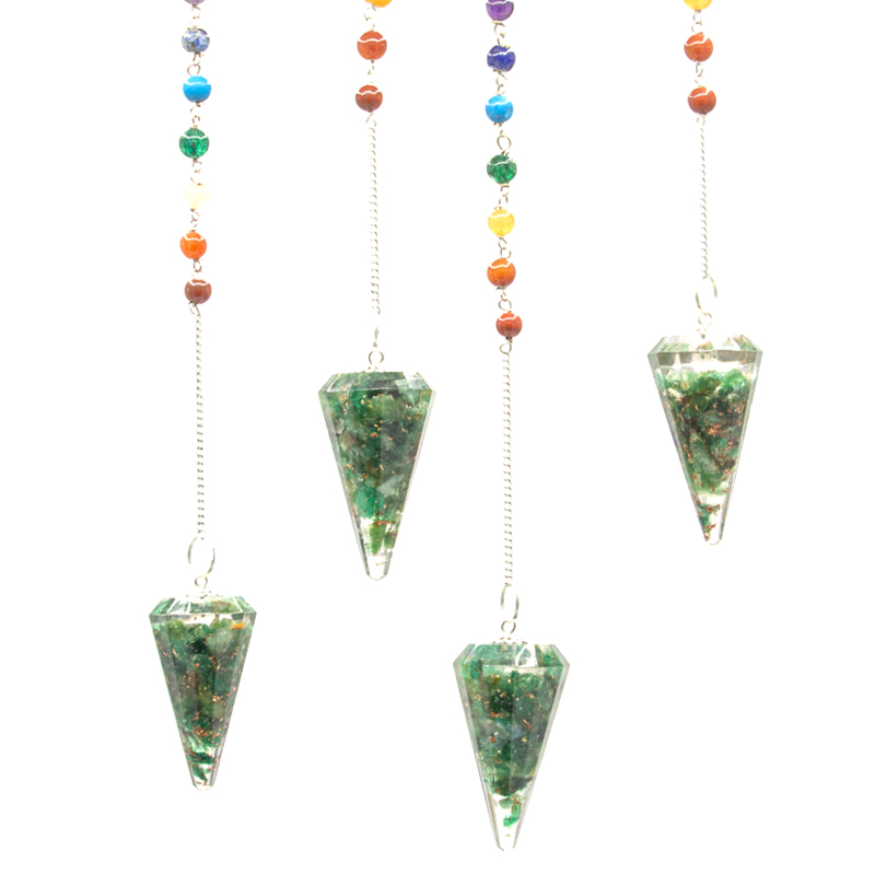 Orgonite Power Chakra Pendulum - Green Aventurine