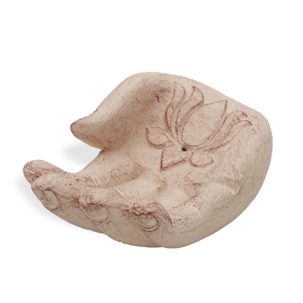 Hand Incense Burner - Lotus (white)