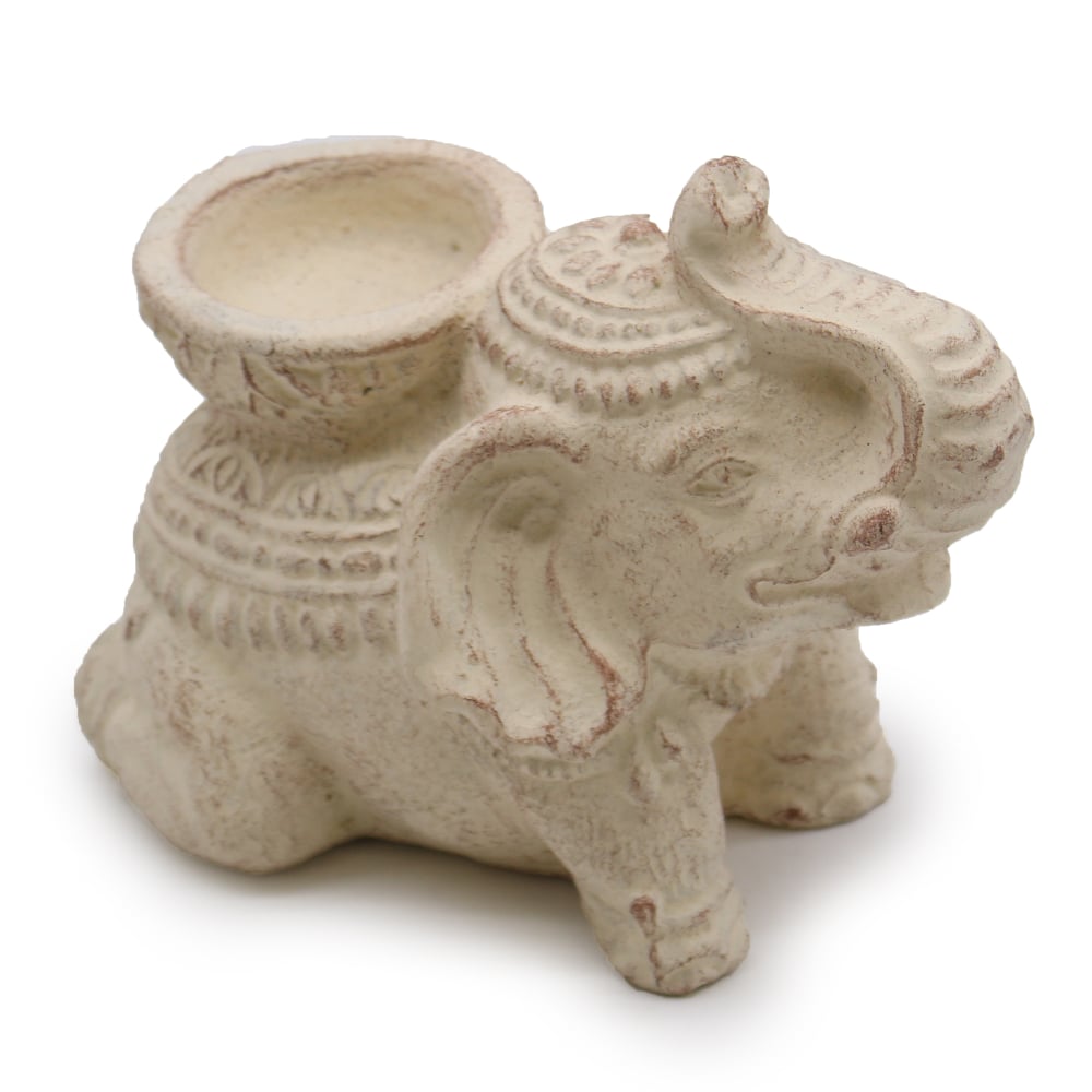 Elephant Incense & Candle Holder (cream)