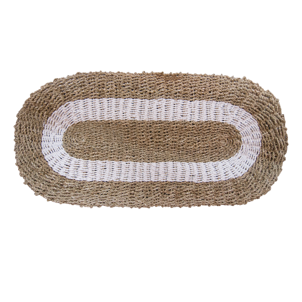 Oval Seagrass White & Tan - Classic - 60x120cm