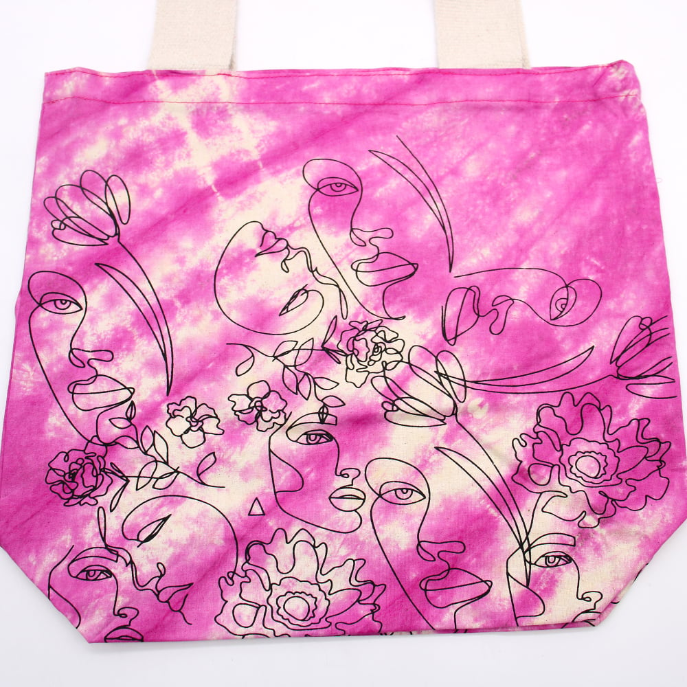 Tye-Dye Cotton Bag (6oz) - 38x42x12cm - Pretty Face - Magento - Natural Handle