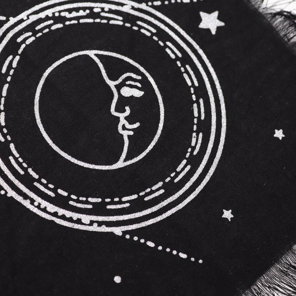 Esoteric Fringed Altar Cloth -  Moon & Sun Chart