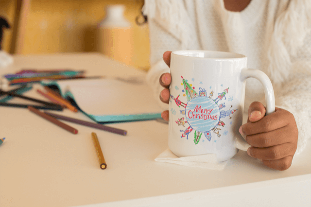 christmas mug designed by school child