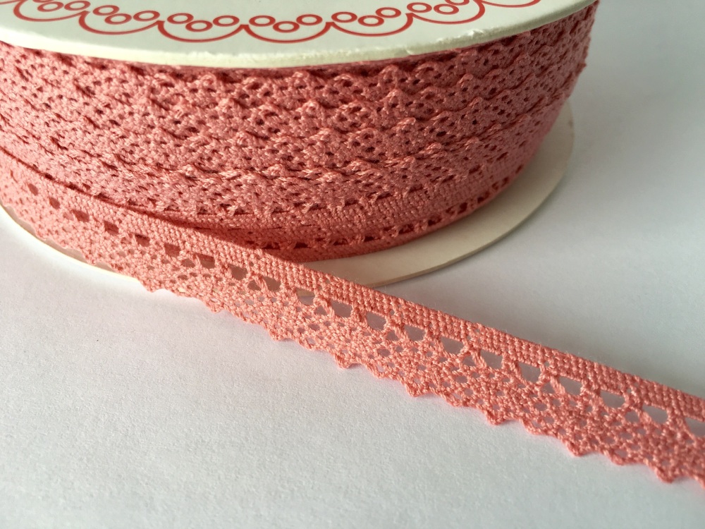 Scalloped Edge Lace Trim 10mm - Blush Pink