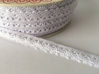 Scalloped Edge Lace Trim 10mm - White