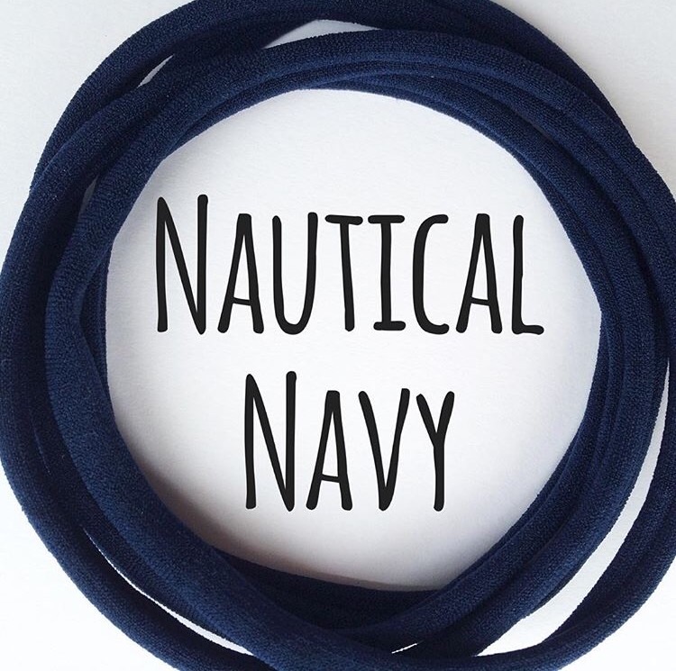 5 x Nautical Navy Nylon Headbands 