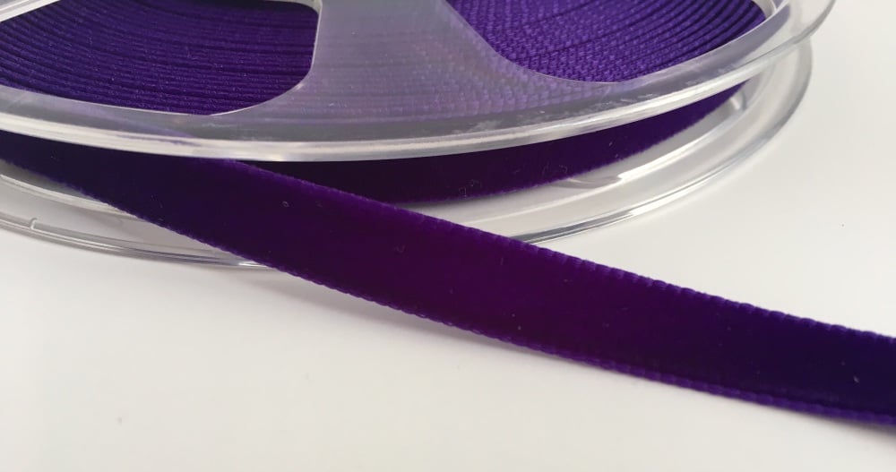 9mm Velvet Ribbon - Purple