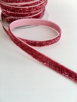 10mm Glitter Velvet Ribbon - Blush Pink