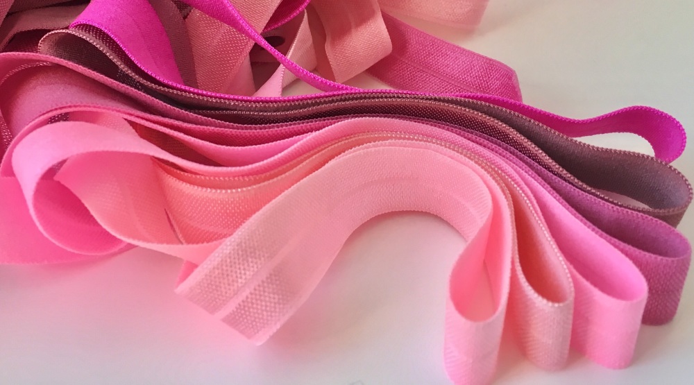 15mm Fold Over Elastic - Pinks