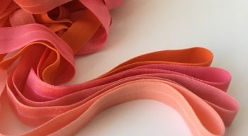 15mm 5/8" Fold Over Elastic - Peach and Corals