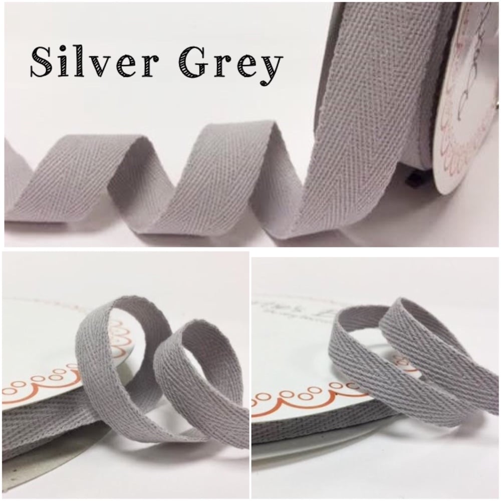 Silver Grey Cotton Herringbone Twill - 3 Widths