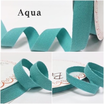 Aqua Cotton Herringbone Twill - 3 Widths