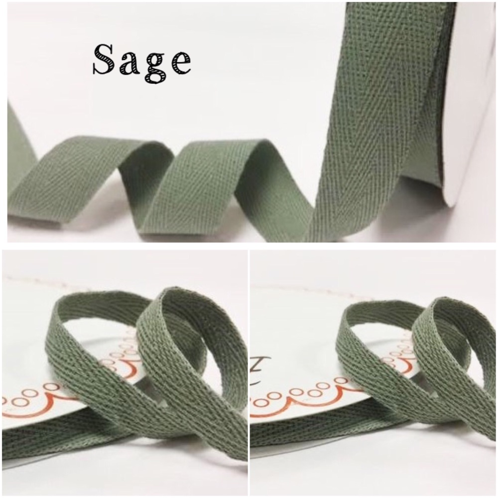 Sage Cotton Herringbone Twill - 3 Widths
