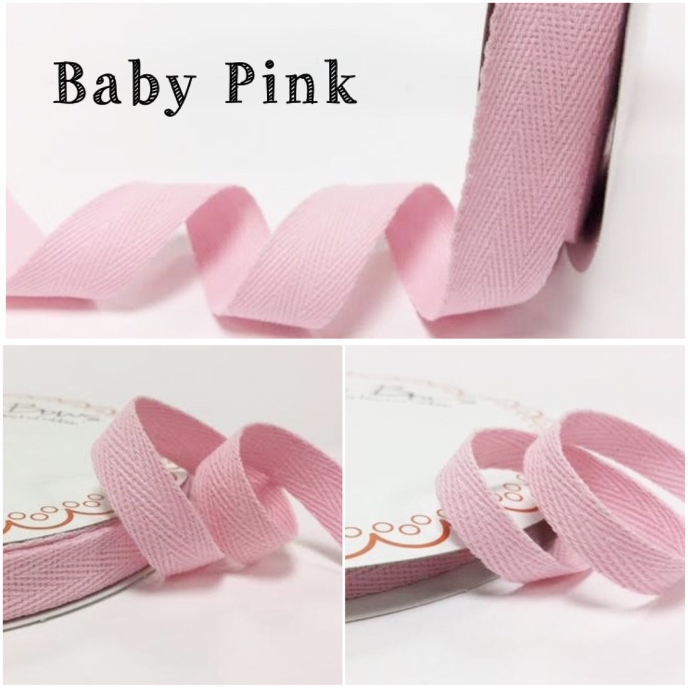 Baby Pink Cotton Herringbone Twill - 3 Widths
