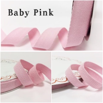Baby Pink Cotton Herringbone Twill - 3 Widths