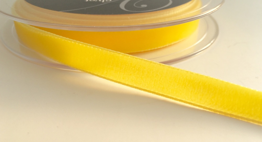 9mm Velvet Ribbon - Yellow