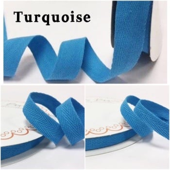 Turquoise Cotton Herringbone Twill - 3 Widths