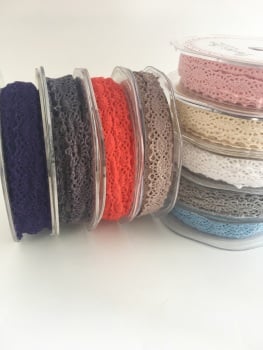 12mm Double Edged Scalloped Crotchet Cotton Lace - 9 colours