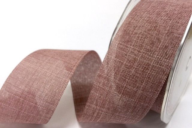 Faux Linen Ribbon 25mm and 38mm - Rose