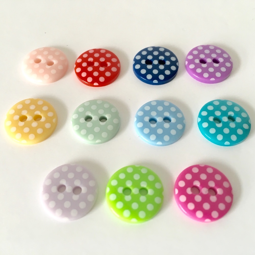 13mm Polka Dot Buttons