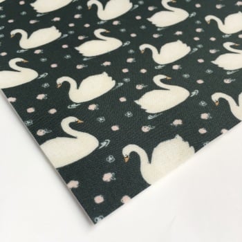 Haerae Design Archive 100% Organic - Swans by Rachel Gresham - Felt Backed Fabric