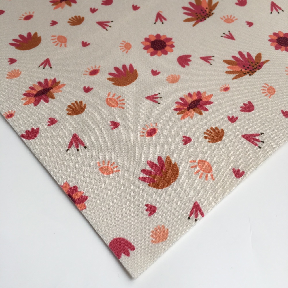 Serengeti by Dashwood Studio - Cream Flower - Felt Backed Fabric