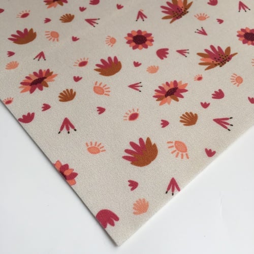 Serengeti by Dashwood Studio - Cream Flower - Felt Backed Fabric