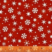 Winter Wishes By Windham - Snowflakes Red - Felt Backed Fabric