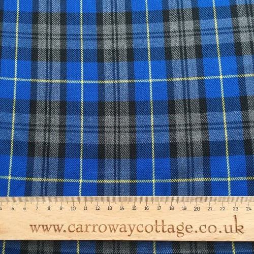 Tartan - Blue and Yellow Plaid - Felt Backed Fabric