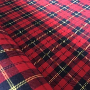 Polyviscose Tartan - Red, Navy and Yellow