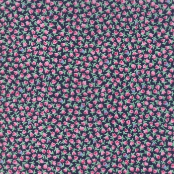 Moda Fabrics - Guest Room - Tulips Midnight Navy