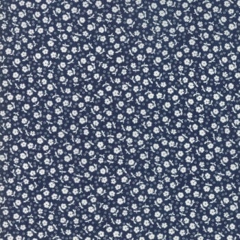 Moda Fabrics - Guest Room - Flowers and Dots Midnight Navy