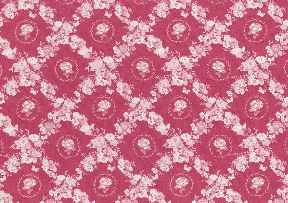 Lecien Woodland Rose - Rose Lattice  - Felt Backed Fabric
