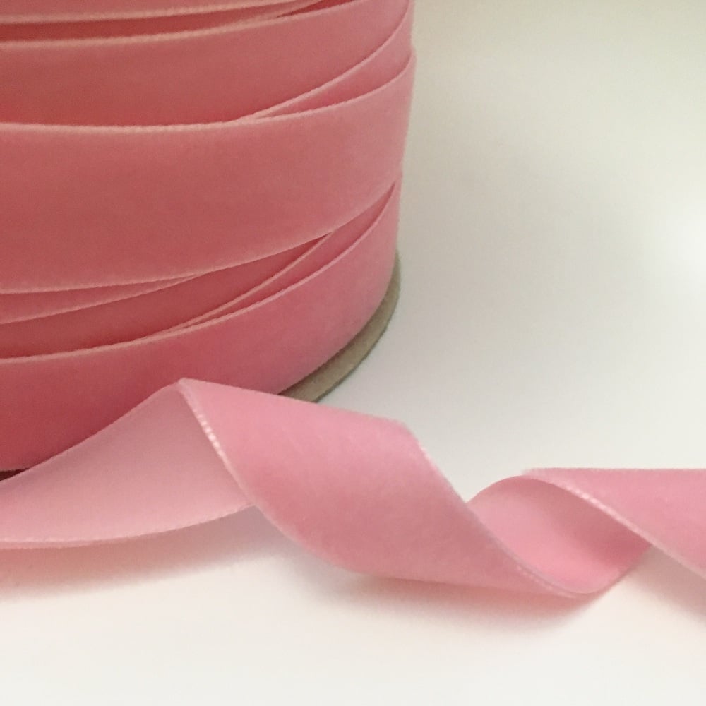 22mm Velvet Ribbon - Blush Pink