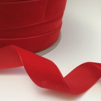 22mm Velvet Ribbon - Red 