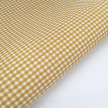 100% Yarn Dyed Cotton 1/8" Gingham - Mustard Gold