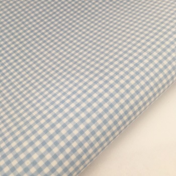100% Yarn Dyed Cotton 1/8" Gingham - Baby Blue