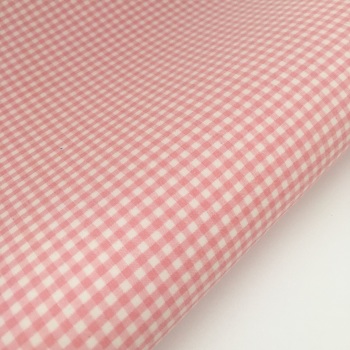 100% Yarn Dyed Cotton 1/8" Gingham - Baby Pink