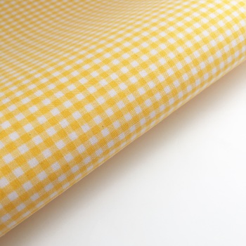 100% Yarn Dyed Cotton 1/8" Gingham - Yellow