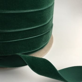 22mm Velvet Ribbon - Bottle Green