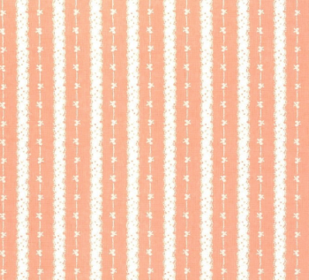 Lecien Loyal Heights - Peach Stripe - Felt Backed Fabric