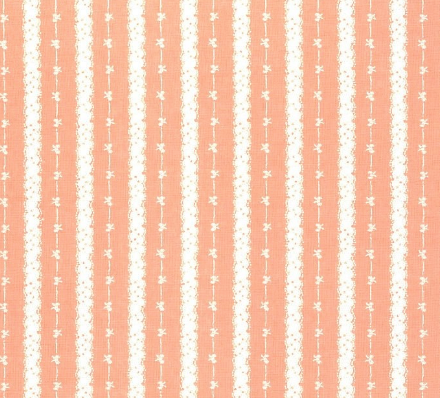 Lecien Loyal Heights - Peach Stripe - Felt Backed Fabric