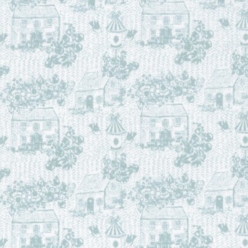 Lecien Loyal Heights - Dewdrops Cottages - Felt Backed Fabric