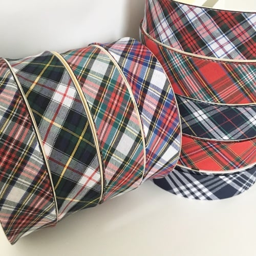 30mm Tartan Print Bias Binding